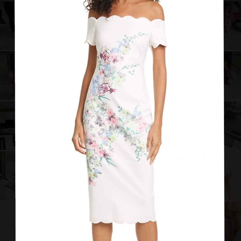 Ted baker off shoulder floral dress NWT